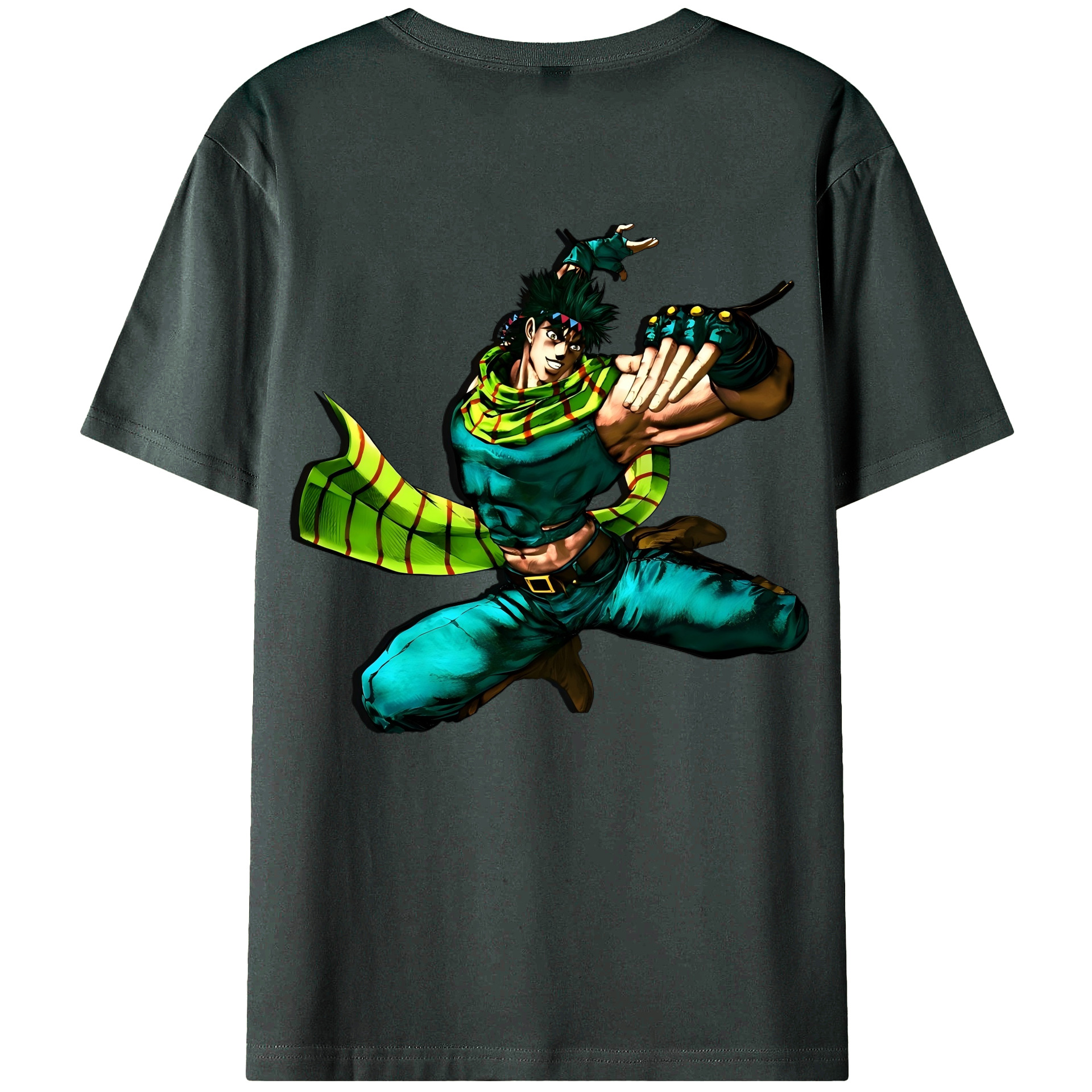 （画像用） ジョジョの奇妙な冒険 ジョセフ?ジョースター JoJo's Bizarre Adventure Joseph Joestar 綿100％ メンズ半袖Tシャツ（バックプリント） 通気性